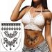 6 Sheets Mandala Henna Tattoo Black Lace Sticker - Waterproof Temporary Tattoos for Women - Bridal & Festival Chic Designs - Buy Online on GoSupps.com