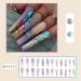 Aiwjeakh 24Piece Colorful Ballet False Nails Long Coffin Nail Tips DIY Manicure Glitter Diamond Nails False Nail Tips - Buy Online on GoSupps.com