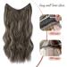Invisible Wire Hair Extensions 16-inch Cool Neutral Mushroom Brown Balayage - Natural Wavy Synthetic Hair Extension for Women - Buy Online on GoSupps.com