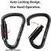 UIAA Certified Heavy-Duty Climbing Carabiner - 25kN Auto-Locking Clips for Gear Hammocks & Loops - Black (2-Pack) - Buy Online on GoSupps.com