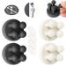 Aot 4 pieces of adhesive hooks wall hook silicone toothbrush holder hook self -adhesive elastic cable holder key hook pen holder razor bracket shower for bathroom kitchen (black + white) 2 black 2 white