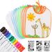 Libbon to paint-12 pieces of white bibs to paint paint 26 x 30 cm of baby rates double-sided babyl spots with 12 textile pencils & 3 paint stencils paint bibs for DIY-Babyparty games