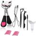 Alljia 6 in 1 Eyelash Curler with Comb Christmas Gifts - Makeup Lash Curler Kit with 10 Replacement Refill Pads Cosmetic Tool for All Eye Shape No Pinching Face Eyelash Applicator 6 PCS PINK