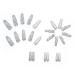 Justotry Gray Glitter Coffin Nails - 24 Pieces Ballerina Marble Press-On Artificial Fingernails for Women - Medium Length - Buy Online on GoSupps.com