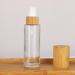 COSIDEA 6 pcs Empty 2oz / 60ml bamboo lids clear glass bottle with lotion pump dispenser refillable emulsion cosmetic cream bottles toiletries refill travel container 60ml With Lotion Pump - Buy Online on GoSupps.com