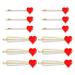 Boderier 12 Pack Valentine's Day Heart Bobby Pins Red Enamel Rhinestone Heart Hairpin Hair Slide Barrettes Styling Hair Accessories Gifts for Women Girls (Red)