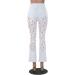 Women's Lace Embroidery Bell Bottom Cropped Pants - White XX-Large - Buy Online on GoSupps.com