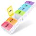 ZIKEE Weekly Pill Organizer Arthritis Friendly with Spring Loaded Design Portable 7 Day Pill Box Case with Large Compartment for 9 Fish Oils BPA-Free Pill Container for Medications and Supplements
