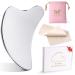 Gua Sha facial tool large Guasha stainless steel Schabemassage tools to reduce face tensions & swelling & lymphatic drainage silver dolphinform