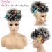 Afro Puff Drawstring Ponytail with Bangs Pineapple Updo Hair for Black Women Short Kinky Curly Ponytail Bun with 2 Bangs(#1B/GRAY) 1 ponytail+ 2 bangs T1B/Gray - Buy Online on GoSupps.com
