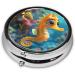 Cute Yellow Seahorse Portable Metal Pill Box | 3-Compartment Travel Organizer | Must-Have for Small Pills & Medication - International Shipping Available - Buy Online on GoSupps.com