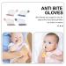 Buy Anti-Eating Gloves for Toddlers | Nylon Finger Protection - 2 Pairs White 12.5x7x0.5 - Buy Online on GoSupps.com