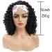Shop 2-in-1 Short Black Headband Wigs for Women | Afro Kinky Curly Synthetic Wig (16inch) - Buy Online on GoSupps.com