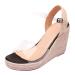 XTZYGLFD Summer Sandals Women Espadrilles Ladies Wedges Sandals Fashion Shoes Outdoor Sandals Black 6.5 UK Narrow