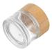 Beaupretty Bamboo Lid Cream Bottle Travel Cosmetic Containers Sugar Scrub Containers Small Jar with Lid Travel Jars Sample Jars Vial Pot Body Butters Lip Balm Frosted Glass Bottled