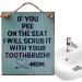 Funny Wooden Wall Sign for Bathroom - If You Pee on the Seat I Scrub it with Your Toothbrush! - Geruwam Blue Art Decor - Buy Online on GoSupps.com