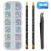 Subay Crystals AB Nail Art Rhinestones Decorations Nail Stones for Nail Art Supplies and Clear Crystal Rhinestones with Pick Up Tweezer and Rhinestone Picker Dotting Pen