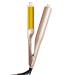 Micayla Hair Straightener and Curling Iron 2 in 1 Ceramic Tourmaline for Healthy Hair Styling with LCD Digital Display Curly Wave Straighten Women Long Hair Smooth Comfort Gold