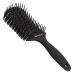 HEETA Curved Vented Styling Hair Brush for Dry Wet Hair, Fast Blow Drying Brush for Women, Men, and Kids Long Thick Thin Curly Tangled Hair, Detangling brush Makes Hair Smooth reduces Frizzy (Black)