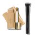 LAURA GELLER Double Take Liquid Foundation Golden Medium - Medium to Full Coverage - Natural Matte Finish & Foundation Makeup Brush Kit (2 PC)