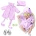 SPOKKI Newborn Photography Props Baby Girl 5 PCS Bathrobes Bath Towel Outfit with Slippers Cucumber Photo Props for Infant Boys Girls(0-6 Months) (Purple)