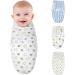 Vicloon Baby Swaddle Wrap 3pcs - 100% Cotton Newborn Blanket for Baby 0-3 Months (Blue/White) - Buy Online on GoSupps.com