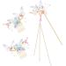 Lurrose 3 pieces of Chinese hairstick pearl hairpin Japanese hairstick flowers hair chicken hooks hairpise hairstock wedding hair comb