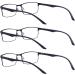 ALWAYSUV 3 Pack Blue Light Blocking Reading Glasses for Men - Black Full Frame 1.5x Magnification - Buy Online on GoSupps.com