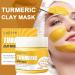 Turmeric Clay Face Mask 100% Natural Kaolin Clay Mask with Brush&Headband Skin Brightening Detoxifying Nourishing Healing Mud Masque for Dark Spots Hyperpigmentation Lightening Acne Scars - Buy Online on GoSupps.com
