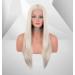 Vebonny White Blond 613 Lace Front Wig for Women | Realistic Synthetic Hair | 22 Platinum Blonde Middle Parting Wig | Glue-Free Hair Replacement #035-NEW - Buy Online on GoSupps.com