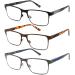 Reading Glasses for Men Blue Light Blocking DILLY VISION 3-Pack Lightweight Metal Frame Stylish Computer Readers with Spring Hinges Anti Eye Strain/Glare UV Ray Eyeglasses 2.75 Magnification Strength 3 Pack Mixed 2.75x