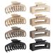 Hair Claw Clips for Thick Hair & Thin Hair  Large Hair Clips for Women & Girls  8 PCS 4.3 Inches Strong Big Hair Clip  Neutral Color of Cream  Beige  Dark Brown  Black
