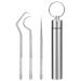 Waitlover 304 steel toothpick cleaning set key trailer portable outdoor tooth hook cleaning tool kit key trailer cleaning o3b0 teeth