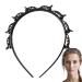 Hairband With Clips - Fashion Headband Braid Tool - Professional Toothed Headband Braid Tool For Effortless Styling And Secure Hold For Women Girls Black