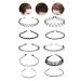 10 Pack Metal Hair Bands for Men Women Unisex Black Metal Headband Hair Hoop Spring Wavy Hairband Sports Outdoors Headbands Headwear Accessories