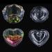 OLACD Fashion Cute Nail Art Crystal Dishes with Lids - Home Salon Glass Bowls Small and Colorful Set of 2 - Buy Online on GoSupps.com