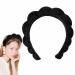 Spa Headband for Women Sponge Terry Towel Cloth Fabric Head Band Makeup Headband for Face Washing Shower Yoga (Black)