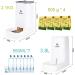 Self-Dispensing Pet Food and Water Feeder Bundle for Cats and Dogs - Automatic Gravity Dispenser Station Set for Large, Medium, Small Pets - Square Design in White - Buy Online on GoSupps.com