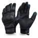VIPERADE Motorcycle Gloves, Leather Full Finger Gloves for Motorbike ATV Bike Camping Climbing Hiking Work Outdoor Sports Men Women Black Large