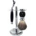 Stylish Stainless Steel Razor Holder & Shaving Brush Set for Men | Practical Manual Shaving Tool - Perfect Gift 10x17cm Silver | International Shipping Available - Buy Online on GoSupps.com