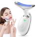 Facial massage device for wrinkles beauty device for face and neck with 3 modes 45 C anti-fold facial device skin tightening & lifting portable EMS facial massage for women men (white)