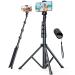 andobil 62'' Tripod for iPhone with Wireless Remote, Extendable Cell Phone Stand Lightweight Travel Tripod Fit for iPhone 13 Pro Max/ 13 Pro/ 13/12/ 11/ PL 14, Samsung S22 S21, Android/Camera/GoPro Black