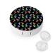 Colorful Flying Hummingbirds Round Case For Contact Lens Kit Storage Box with Mirror Printed