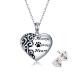 Feijiesi Pet Necklace Sterling Silver Paw Print Heart Locket Necklace Dog Cat Pet Photo Pendant Jewelry for Women Girls