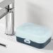 Solid Shampoo Bar Holder Portable Shampoo Bar Case - Cat Paw Design Body Cleaning Bar Drain Holder Drain Case with Sealing Lid Blue - Buy Online on GoSupps.com