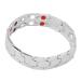 Magnett therapy bracelet hexagonal design improves sleep widened titanium steel bracelet jewelry for men and women (silver)