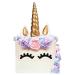 LUTER Cake Topper, Handmade Gold Unicorn Birthday Cake Topper, Reusable Unicorn Horn, Ears Eyelash Set, Unicorn Party Decoration Birthday Party, Baby Shower Wedding (Set of 5, 6 x 1.37in)