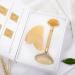 Gua Sha Facial Tool Natural Jade Roller Guasha Skin Scraper Facial Set Facial Stone Firming Face Anti-Aging Puffy Eyes Massager Neck Anti Wrinkle-Yellow set no box - Buy Online on GoSupps.com