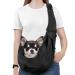 Pawaboo Dog Carrier Sling Hand Free Dog Papoose Carriers with Adjustable Strap Buckle Puppy Pouch Carrier Safety Leash for Puppies&Cats Wider Shoulder Strap Pet Sling Carriers (Up to 12lbs Black)