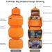 Hanging Toiletry Bag Waterproof Jiemei Travel Wash Bag | 4 Compartments, Foldable Compact Size | Super Durable Fabric | Orange - Buy Online on GoSupps.com